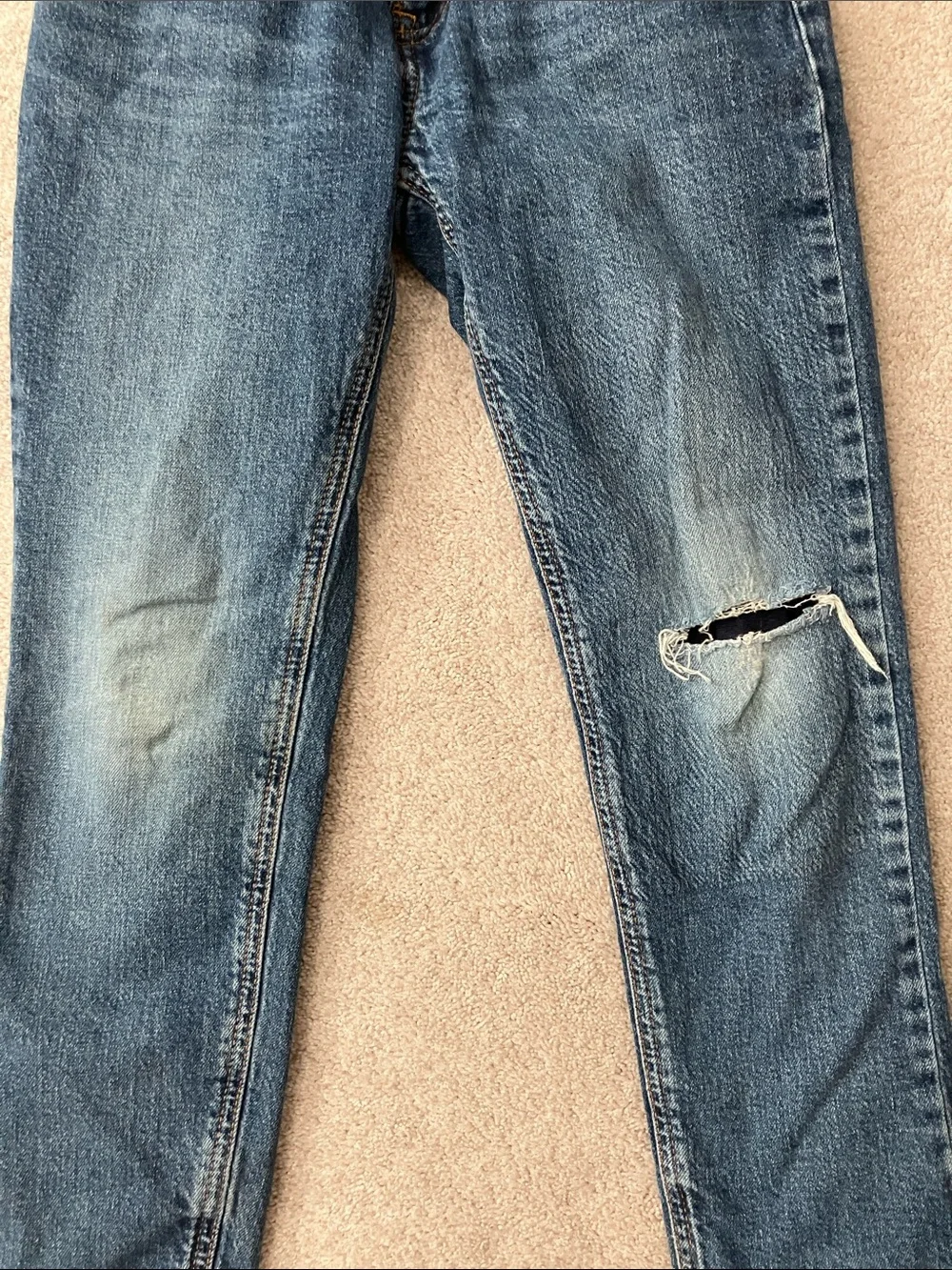 GAP Kids Blue Distressed Straight Jeans